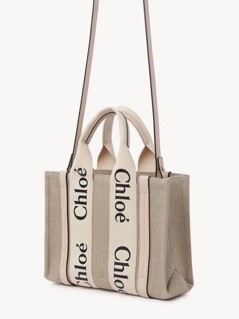 Bolso Tote Chloe Small Woody Rosas | CHE-SR13392