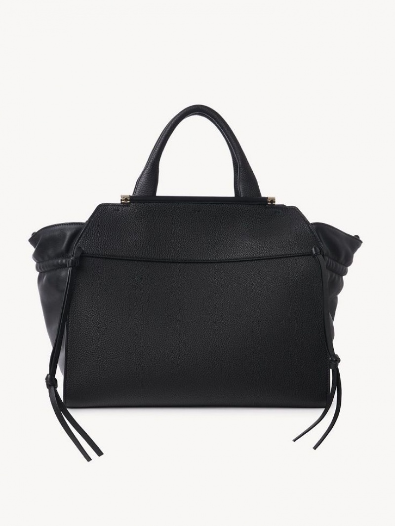 Bolso Tote Chloe Steph Medium Double Carry Negras | CHE-SR13372