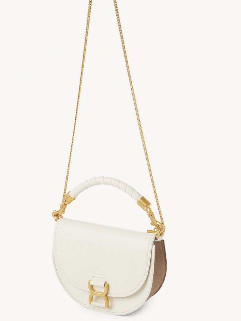 Bolsos Cruzados Chloe Marcie Chain Flap Blancas | CHE-SR13619