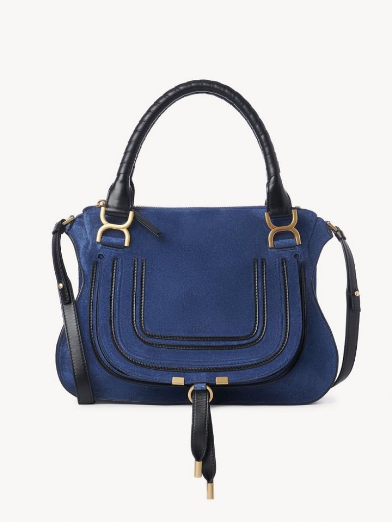 Bolsos Cruzados Chloe Marcie Double Carry Azules Oscuro | CHE-SR13504