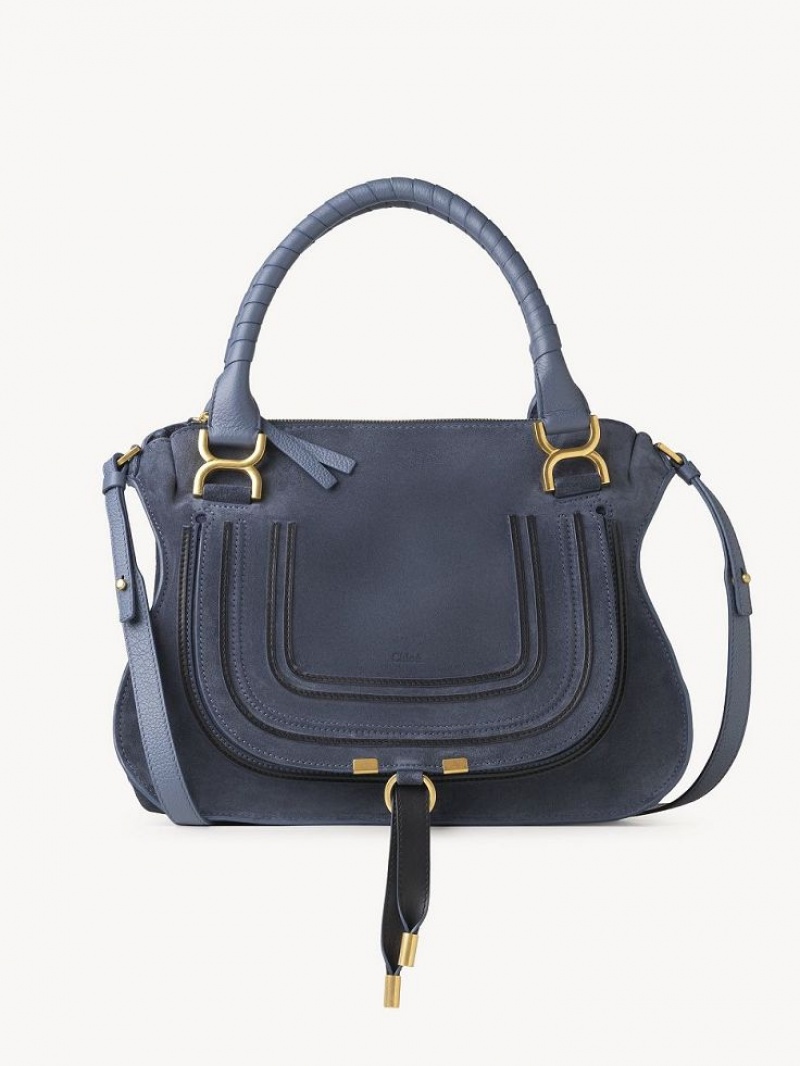 Bolsos Cruzados Chloe Marcie Double Carry Gris Oscuro Azul Marino | CHE-SR13517