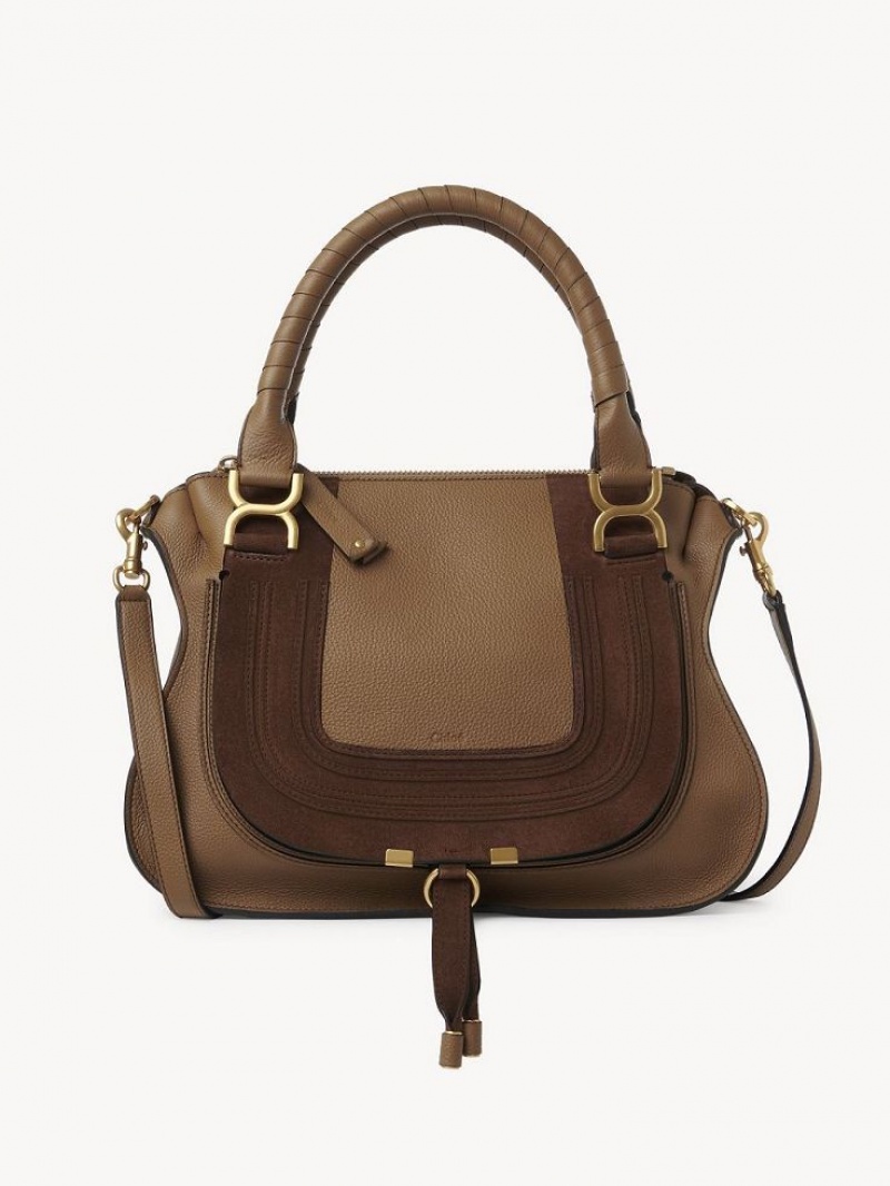 Bolsos Cruzados Chloe Marcie Double Carry Beige | CHE-SR13600