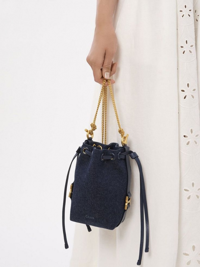 Bolsos Cruzados Chloe Marcie Micro Bucket Azules | CHE-SR13612