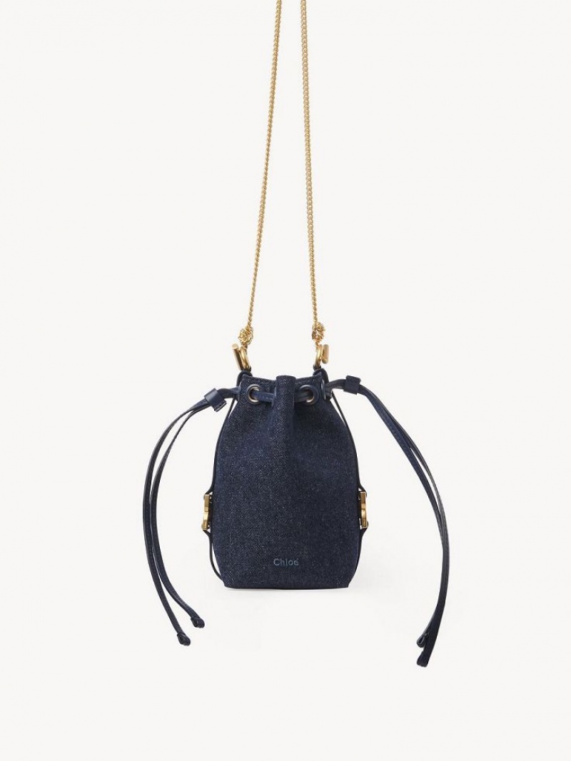 Bolsos Cruzados Chloe Marcie Micro Bucket Azules | CHE-SR13612