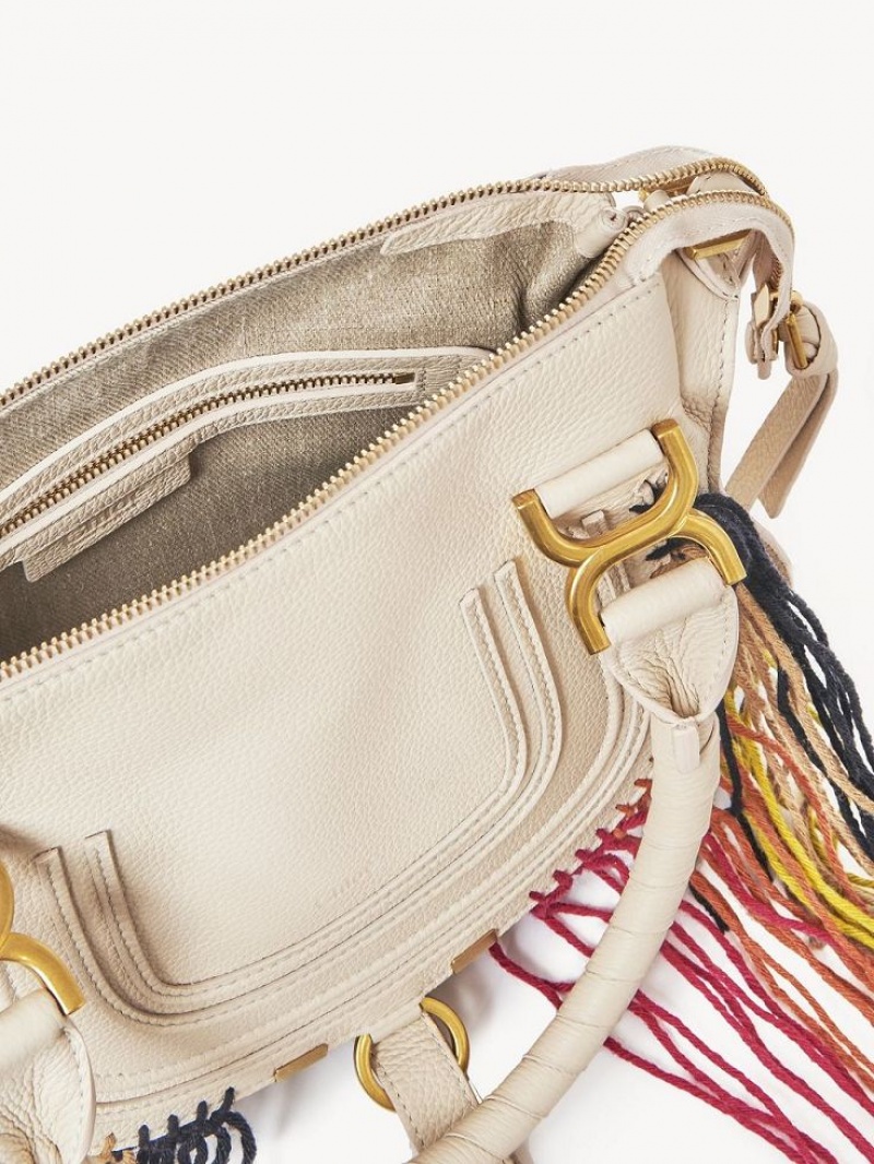 Bolsos Cruzados Chloe Marcie Small Double Carry Beige | CHE-SR13473