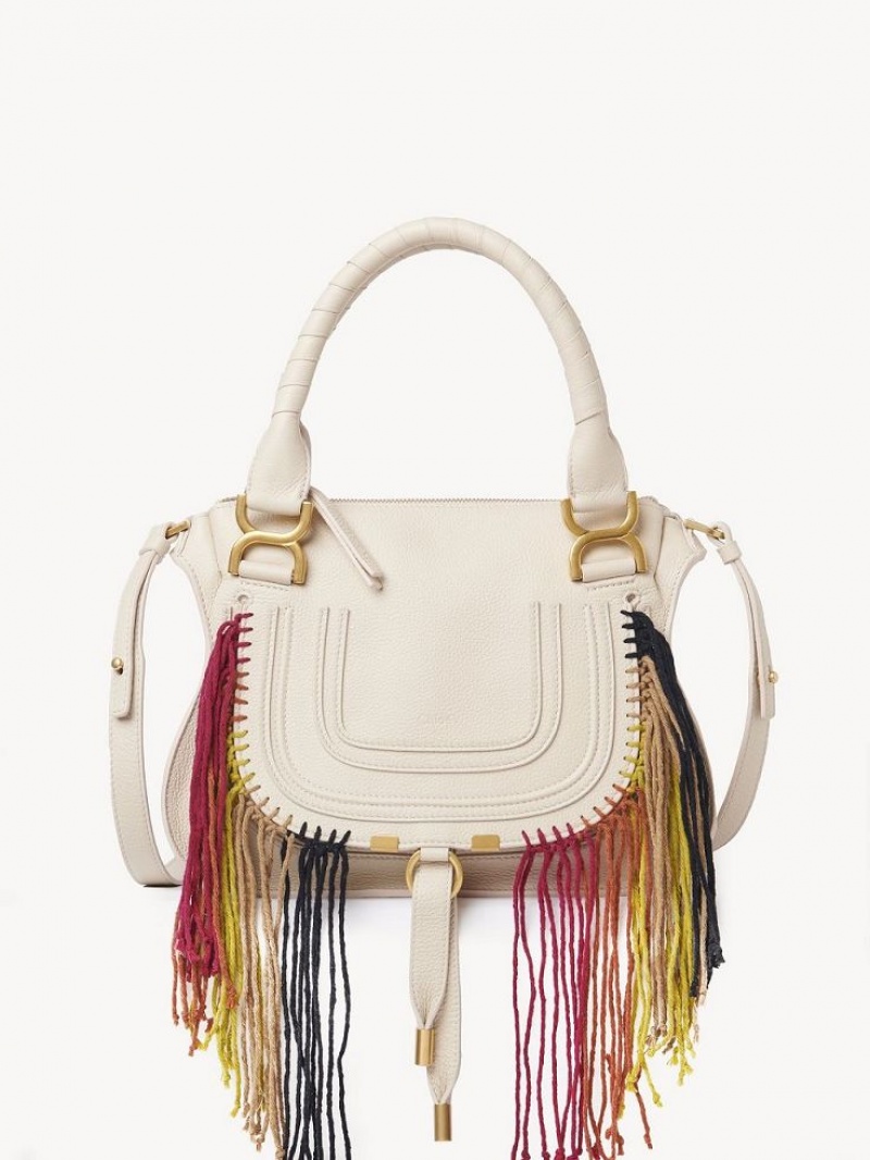 Bolsos Cruzados Chloe Marcie Small Double Carry Beige | CHE-SR13473