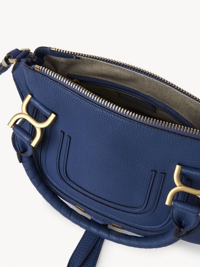 Bolsos Cruzados Chloe Marcie Small Double Carry Azules Oscuro | CHE-SR13546