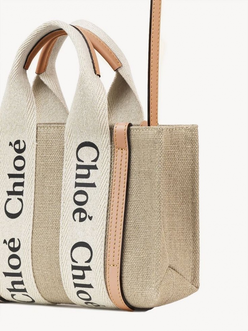 Bolsos Cruzados Chloe Mini Woody Blancas Beige | CHE-SR13507