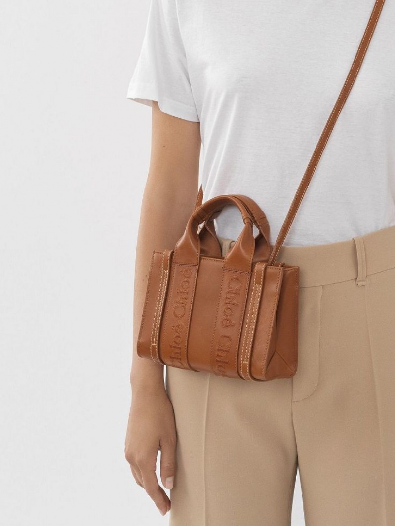 Bolsos Cruzados Chloe Mini Woody Marrones | CHE-SR13559