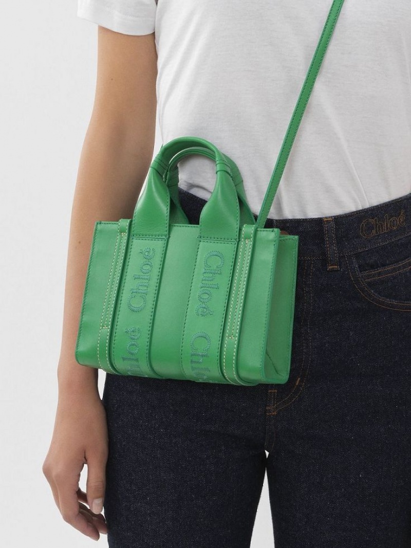 Bolsos Cruzados Chloe Mini Woody Verde | CHE-SR13527