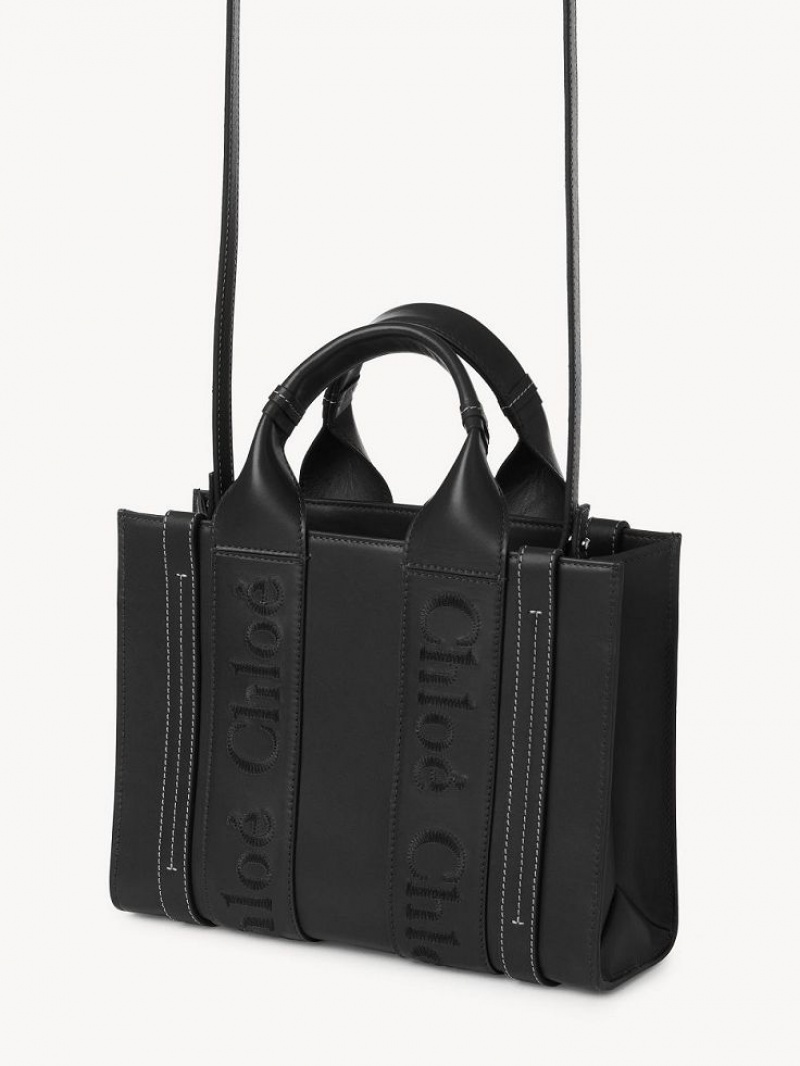 Bolsos Cruzados Chloe Small Woody Negras | CHE-SR13536