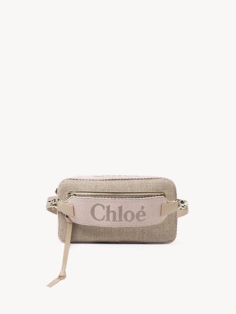 Bolsos Cruzados Chloe Woody Belt Beige | CHE-SR13606