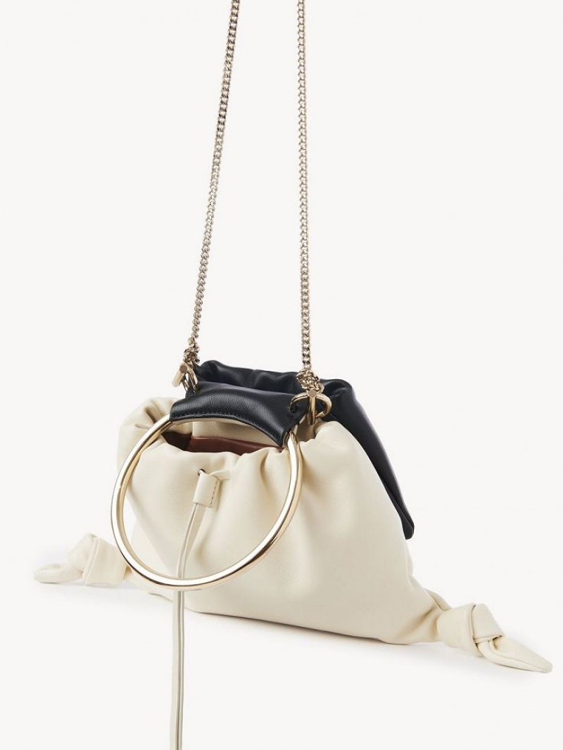 Bolsos Mini Chloe Arlène Pouch Blancas Negras | CHE-SR13739