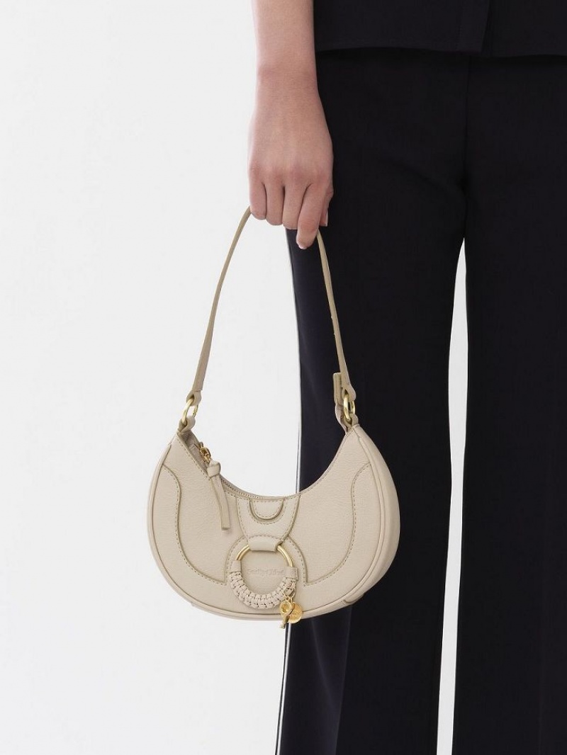 Bolsos Mini Chloe Hana Half Moon Beige | CHE-SR14765