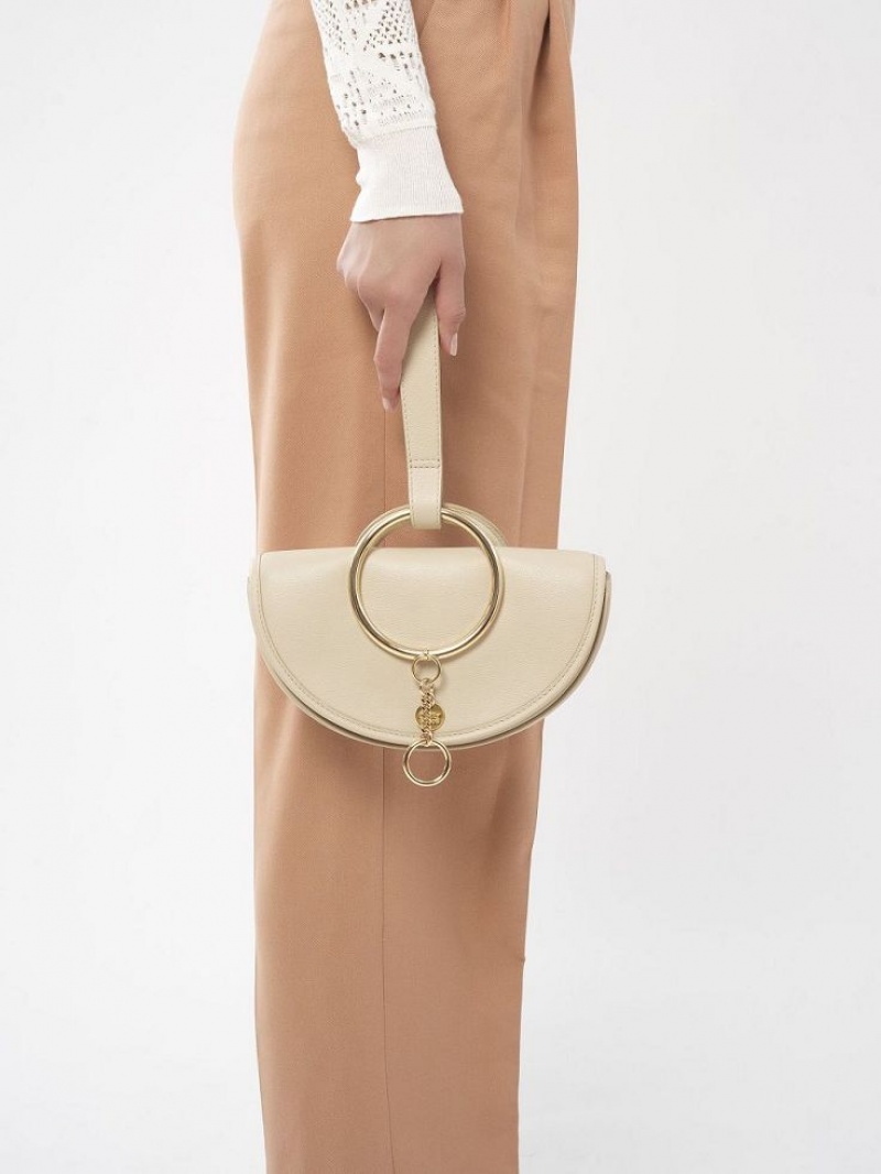 Bolsos Mini Chloe Mara Half Moon Beige | CHE-SR14755