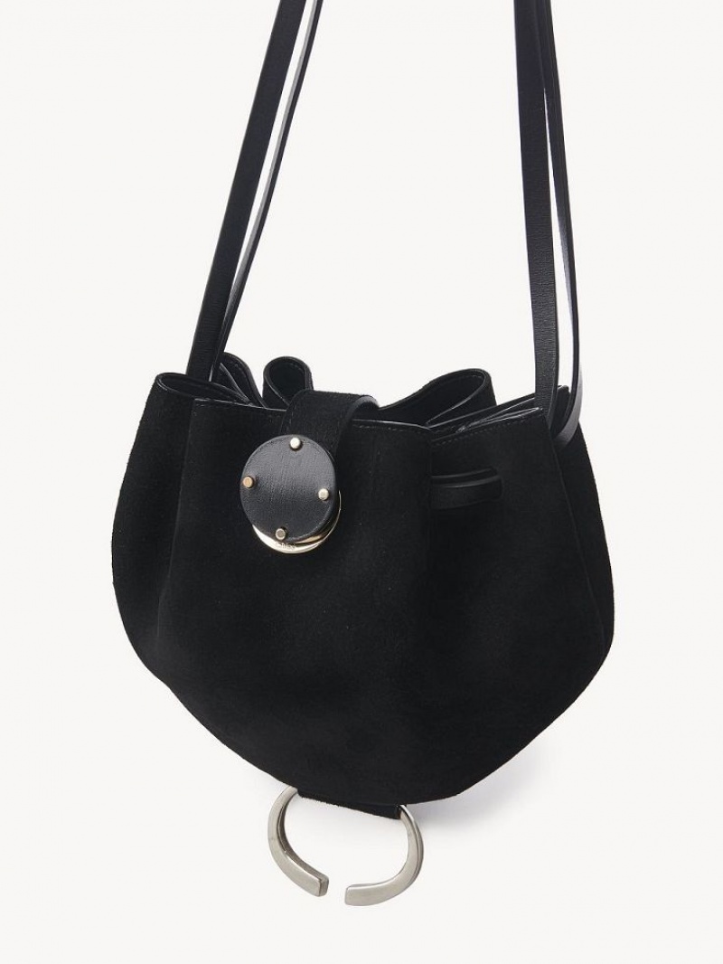 Bolsos Mini Chloe Round Pouch Negras | CHE-SR13708