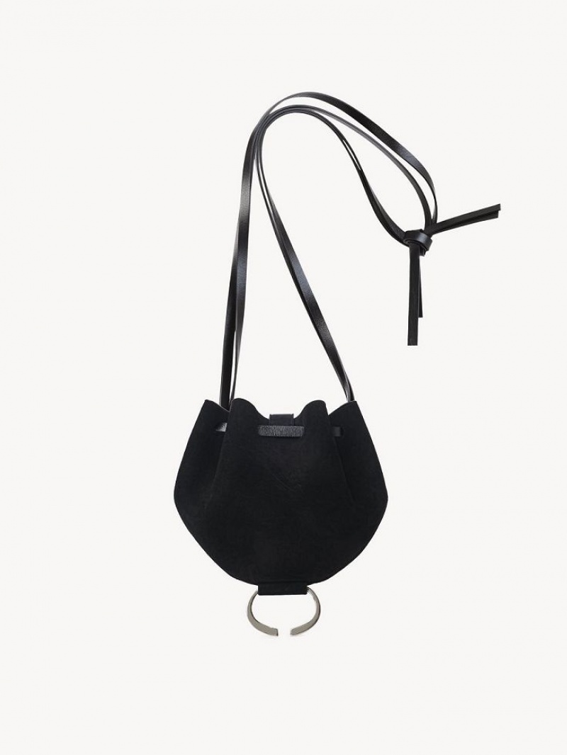 Bolsos Mini Chloe Round Pouch Negras | CHE-SR13708