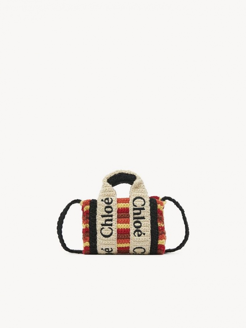 Bolsos Mini Chloe Woody Nano Tote Multicolor Marrones | CHE-SR13673