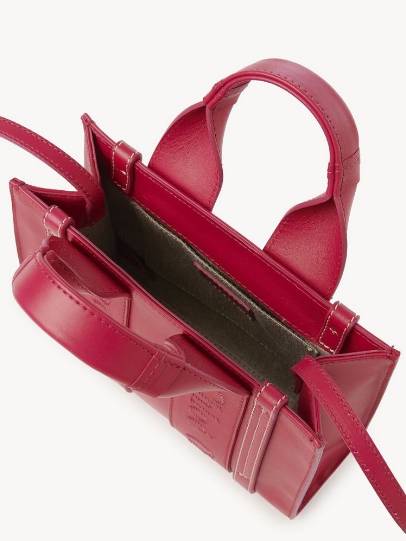 Bolsos Mini Chloe Woody Tote 1 Rosas | CHE-SR13700