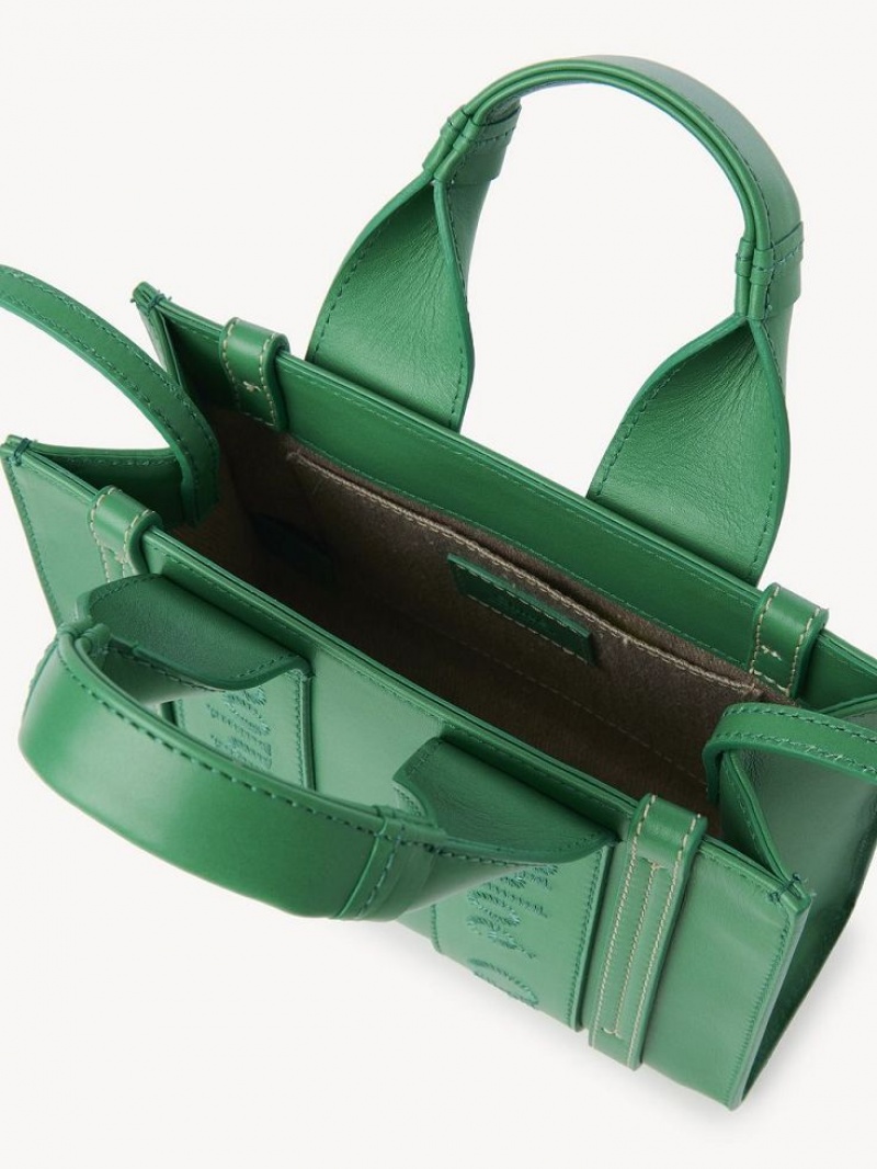 Bolsos Mini Chloe Woody Tote 1 Verde | CHE-SR13698