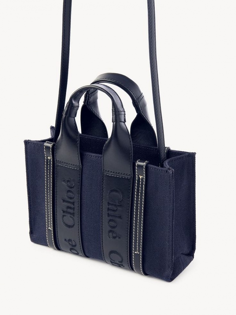 Bolsos Mini Chloe Woody Tote 4 Azules Oscuro | CHE-SR13699