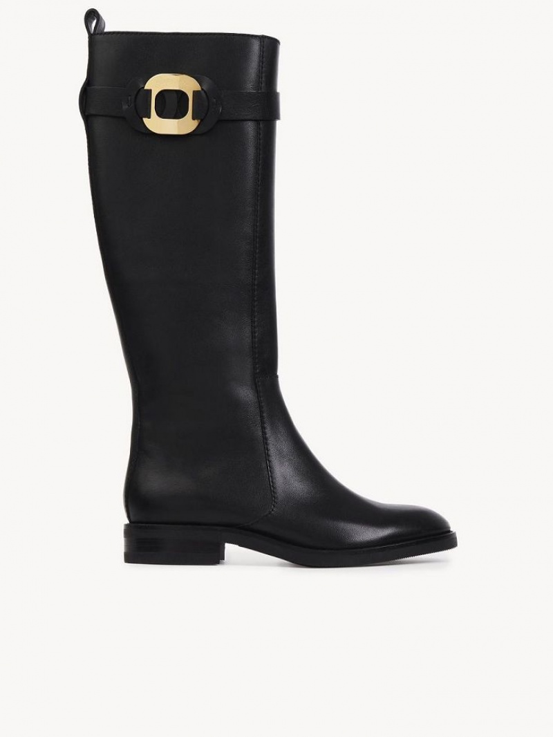 Botas Chloe Chany Planos High Negras | CHE-SR14872