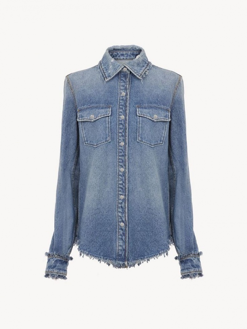 Camisas Chloe Classic Denim Azules | CHE-SR13917