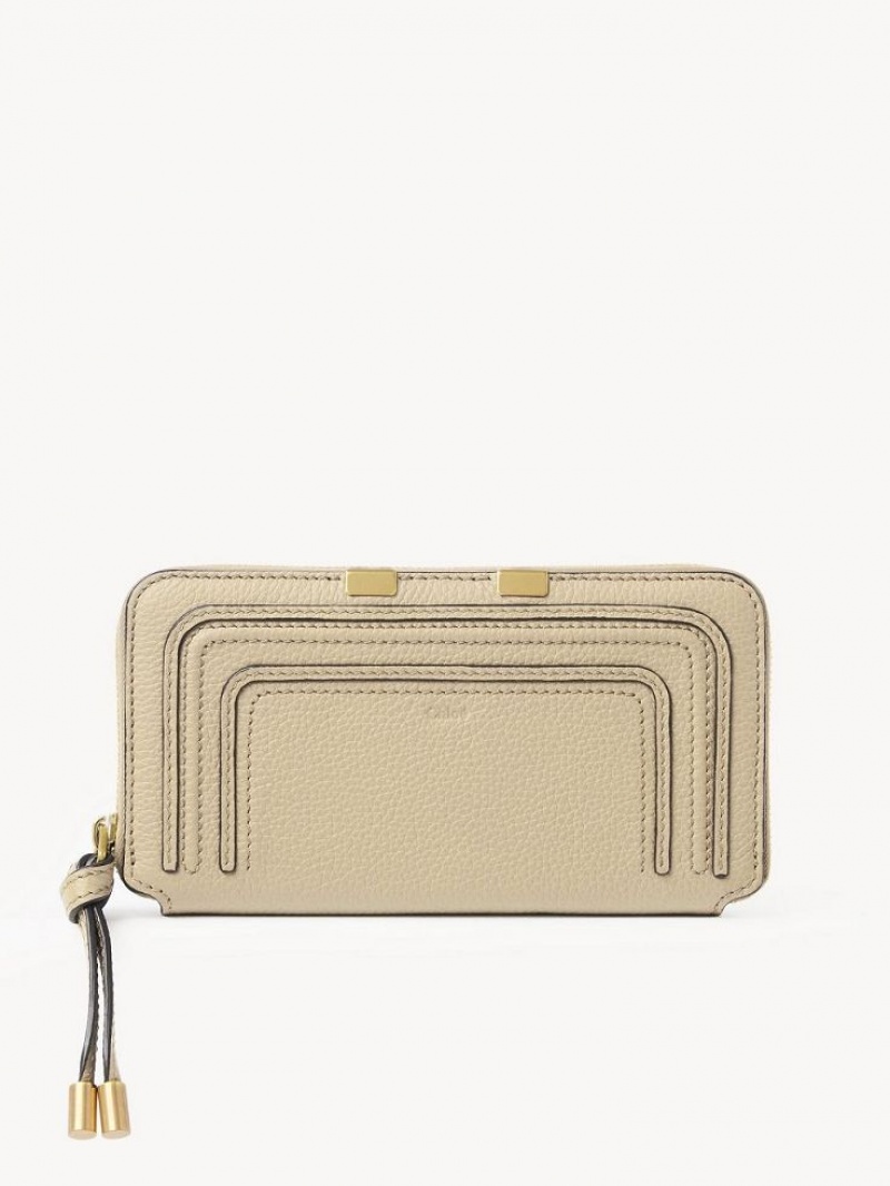 Carteras Grandes Chloe Marcie Zippered Beige | CHE-SR14304