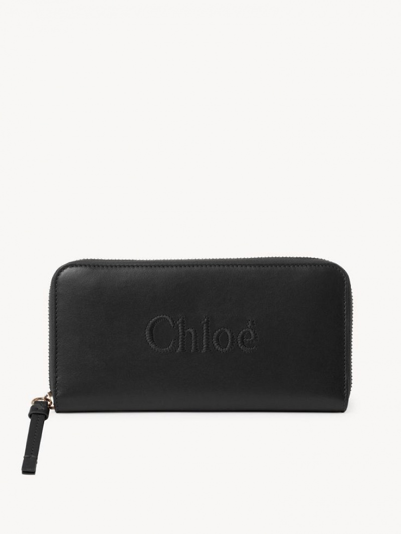 Carteras Grandes Chloe Sense Zippered Negras | CHE-SR14300