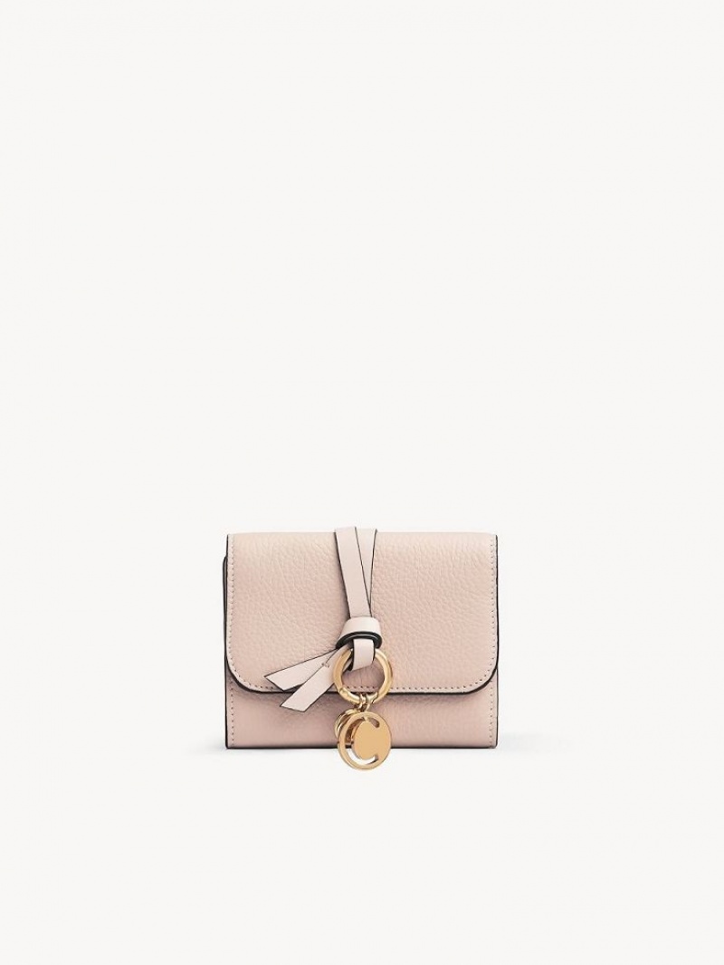 Carteras Pequeñas Chloe Alphabet Small Tri-fold Rosas Beige | CHE-SR14290