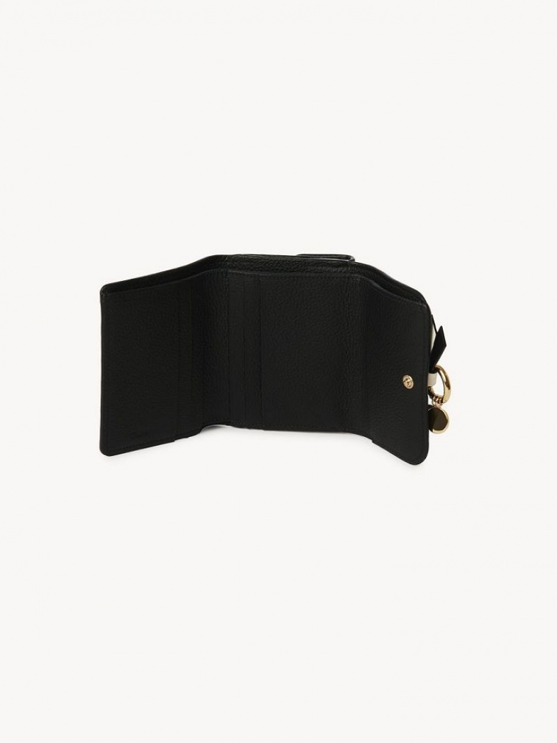 Carteras Pequeñas Chloe Alphabet Small Tri-fold Negras | CHE-SR14291