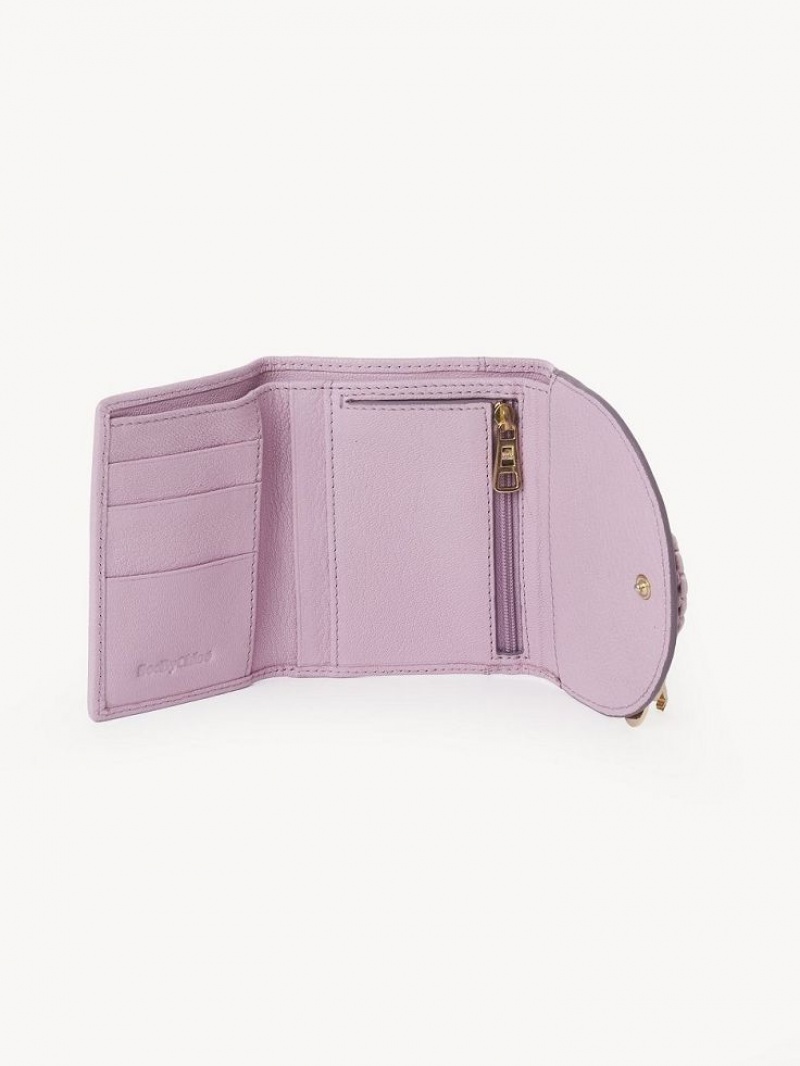 Carteras Pequeñas Chloe Hana Tri-fold Lavanda Blancas | CHE-SR14908