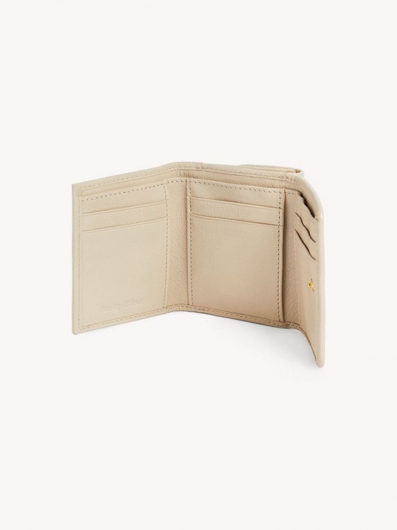 Carteras Pequeñas Chloe Saddie Medium Tri-fold Beige | CHE-SR14903