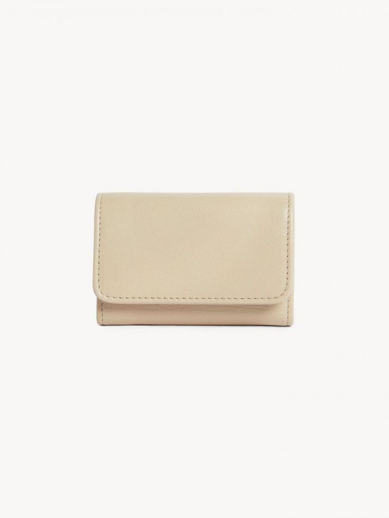 Carteras Pequeñas Chloe Saddie Medium Tri-fold Beige | CHE-SR14903