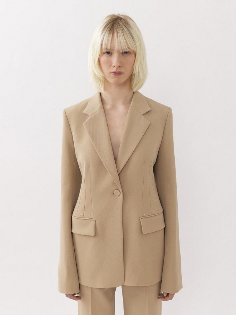 Chaquetas Chloe Bell-shaped Beige | CHE-SR13812