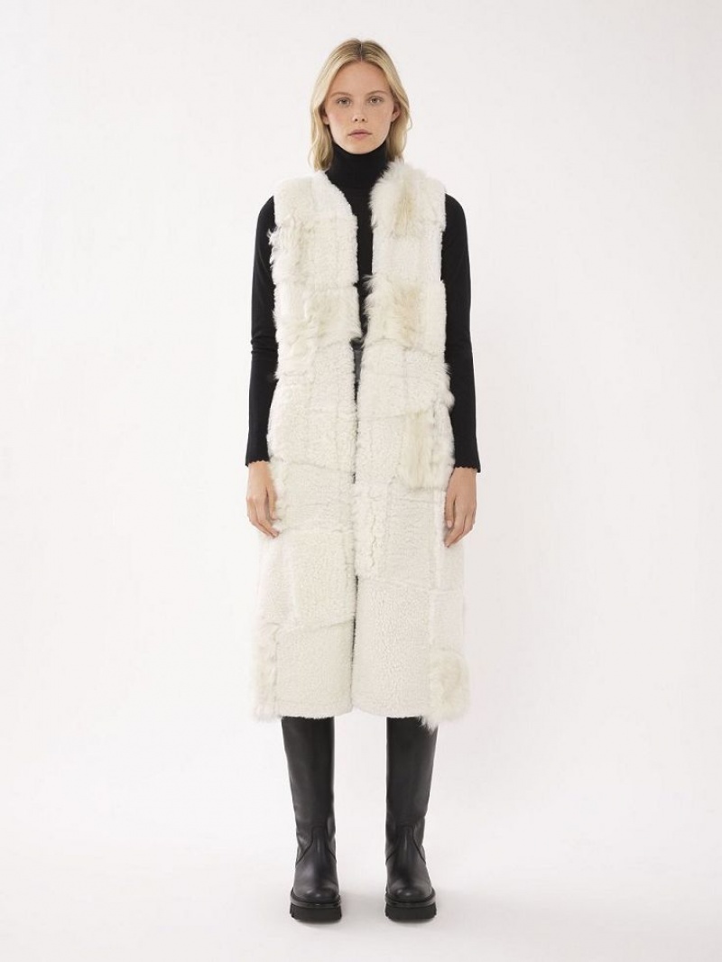 Chaquetas Chloe Long Gilet Blancas | CHE-SR13825