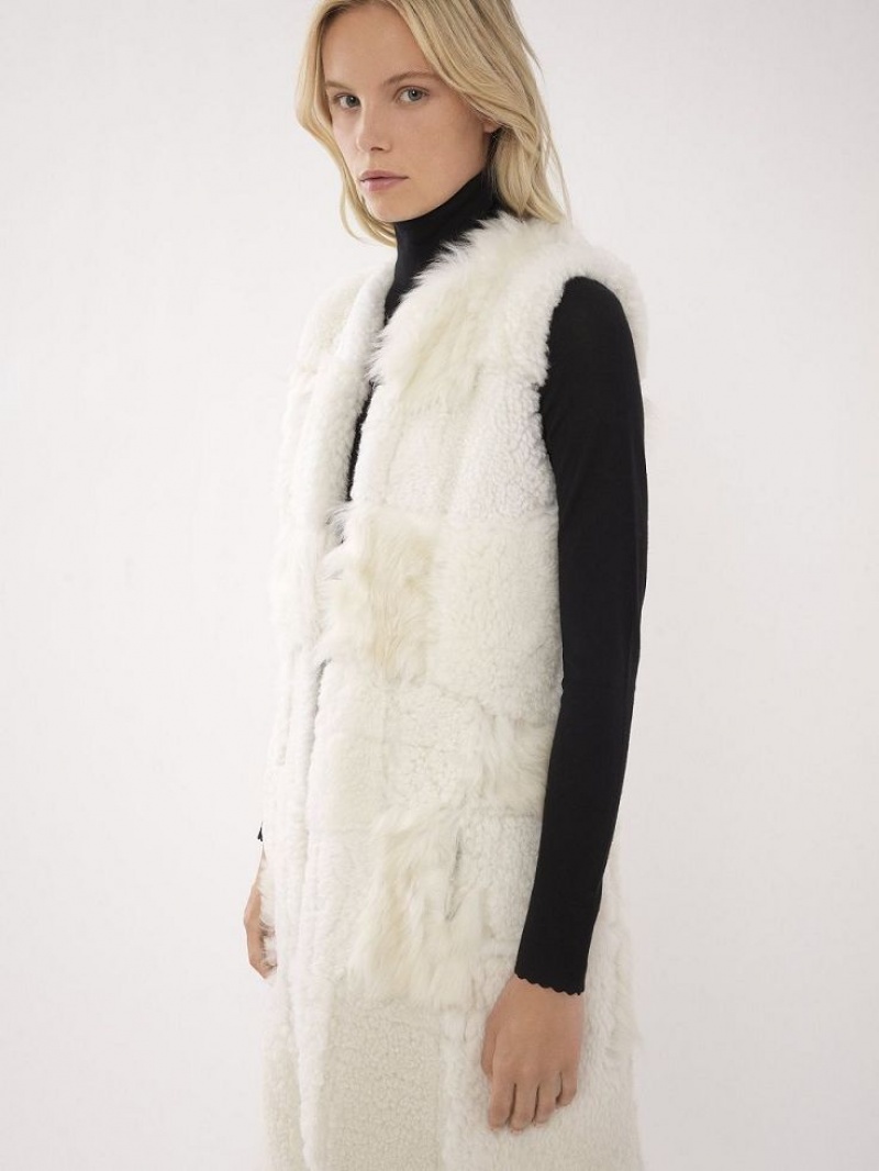 Chaquetas Chloe Long Gilet Blancas | CHE-SR13825