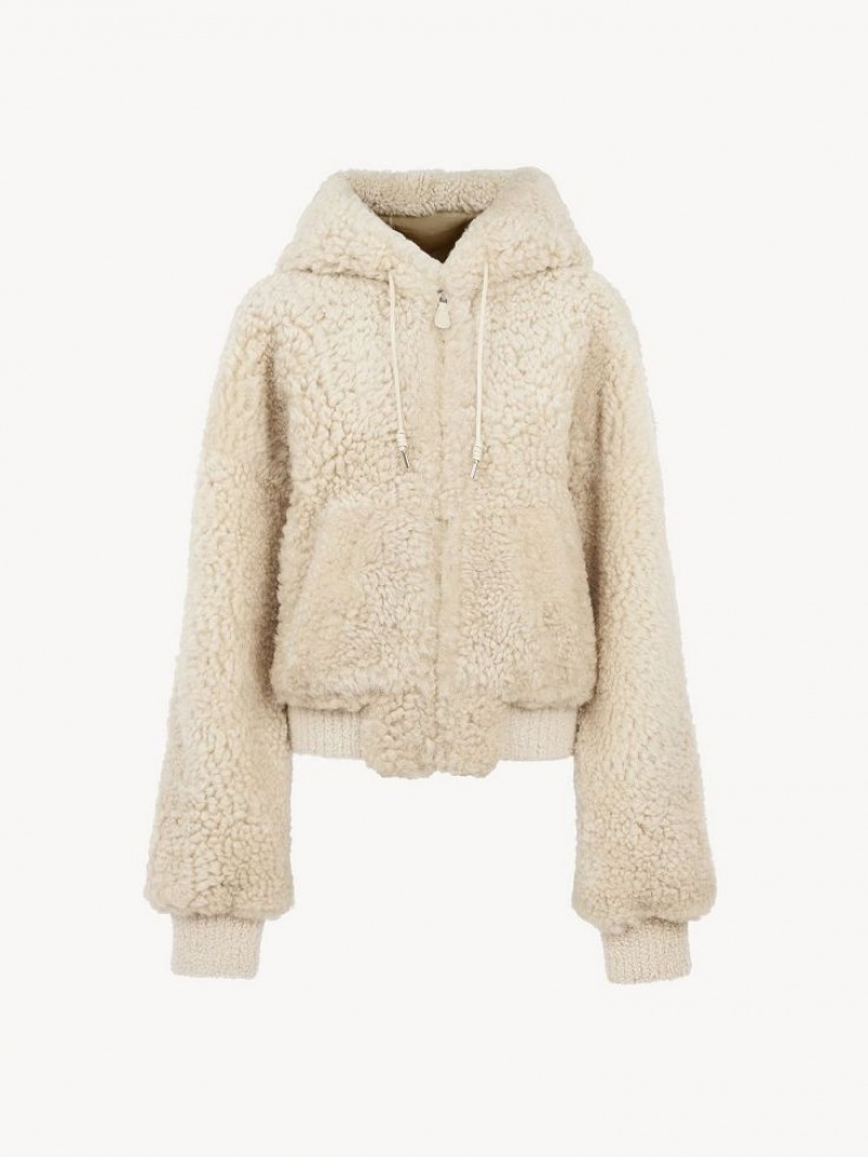 Chaquetas Chloe Sized Blouson Beige | CHE-SR13819