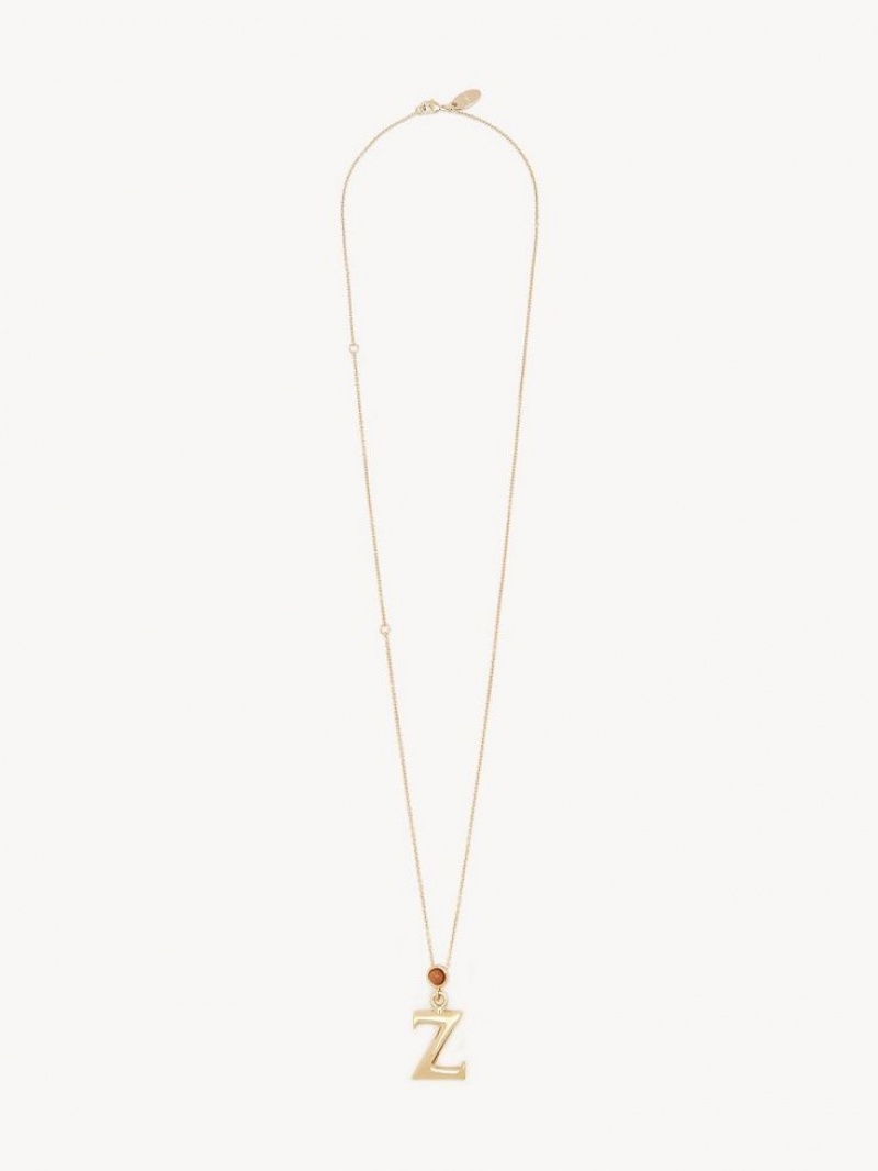 Collares Chloe Alphabet With Pendant Doradas | CHE-SR14330