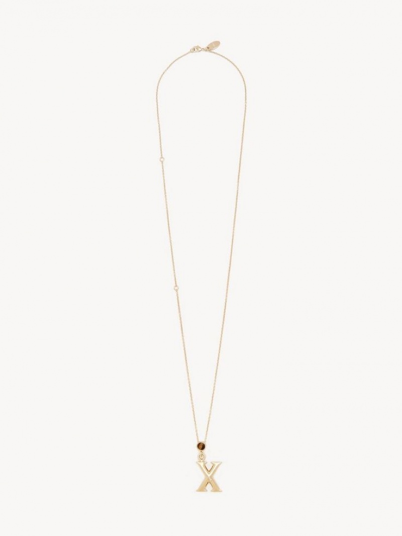 Collares Chloe Alphabet With Pendant Doradas | CHE-SR14332