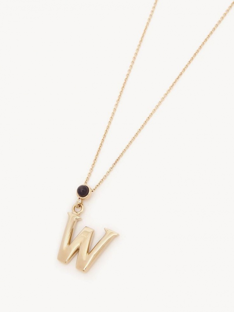 Collares Chloe Alphabet With Pendant Doradas | CHE-SR14333