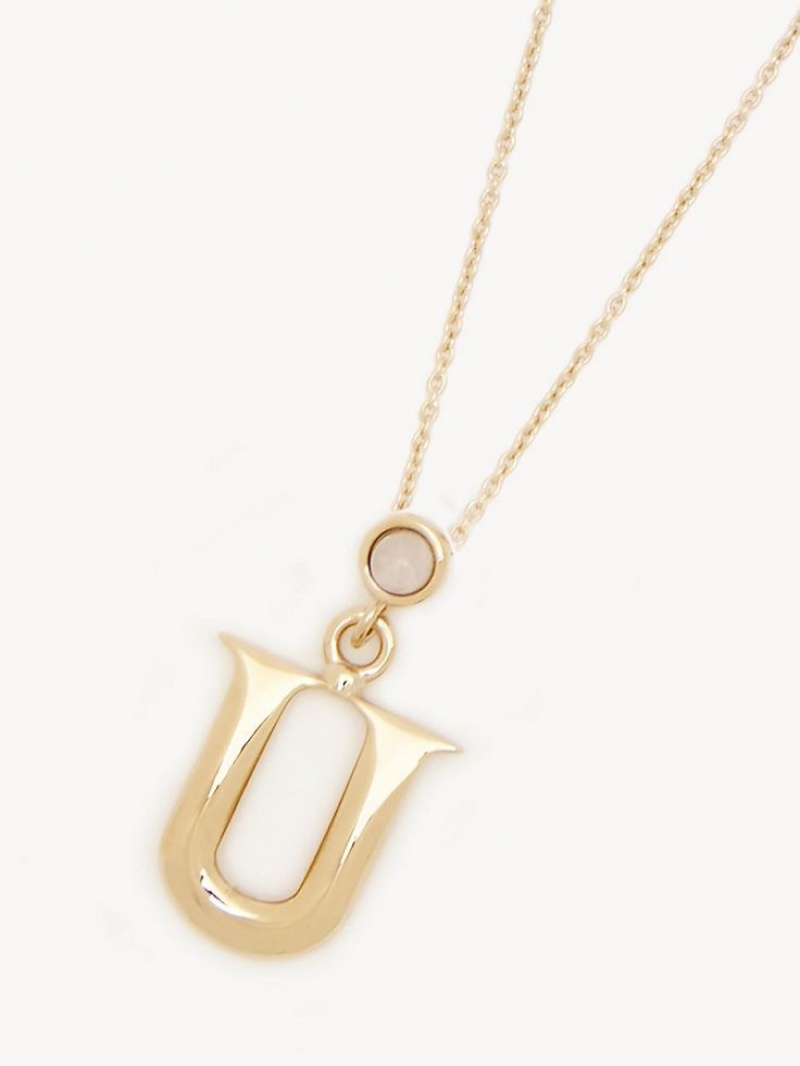 Collares Chloe Alphabet With Pendant Doradas | CHE-SR14335