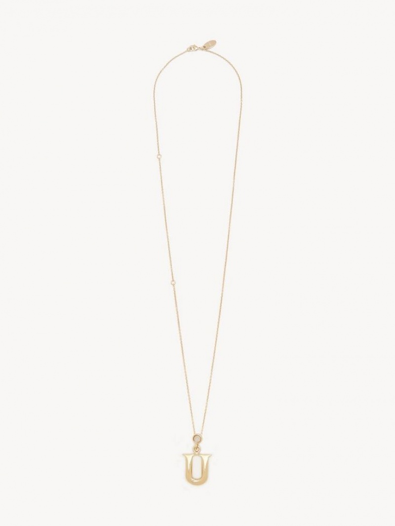 Collares Chloe Alphabet With Pendant Doradas | CHE-SR14335