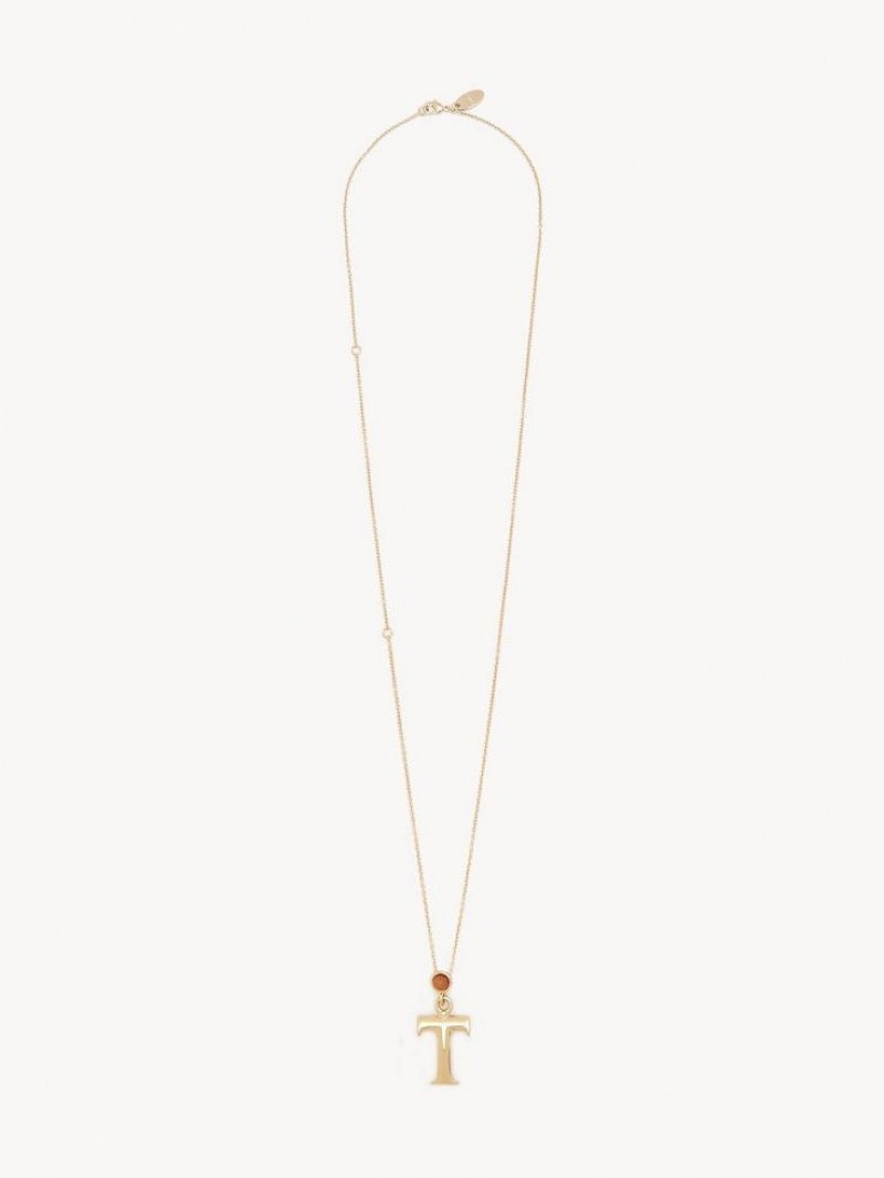 Collares Chloe Alphabet With Pendant Doradas | CHE-SR14336