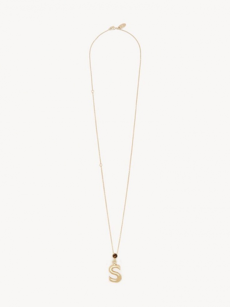 Collares Chloe Alphabet With Pendant Doradas | CHE-SR14337