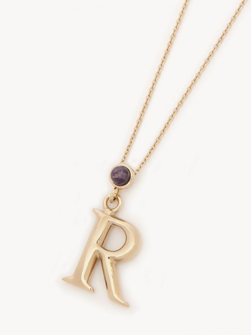 Collares Chloe Alphabet With Pendant Doradas | CHE-SR14338