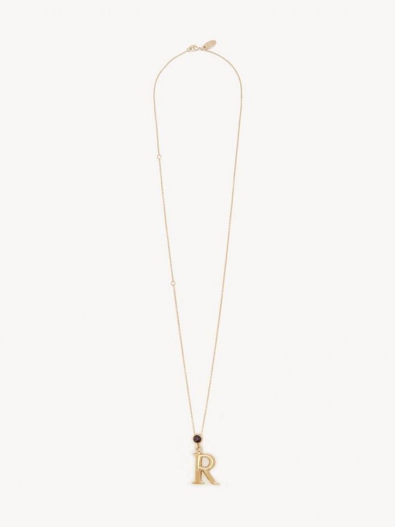 Collares Chloe Alphabet With Pendant Doradas | CHE-SR14338