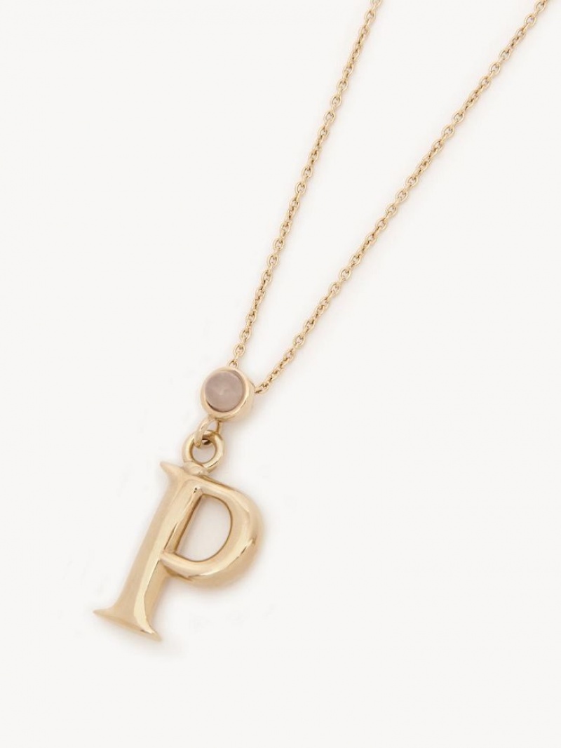 Collares Chloe Alphabet With Pendant Doradas | CHE-SR14340