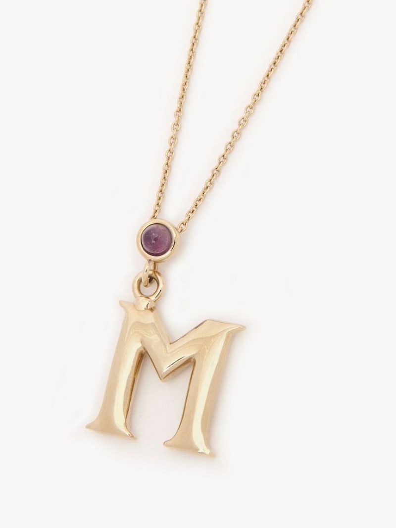 Collares Chloe Alphabet With Pendant Doradas | CHE-SR14343