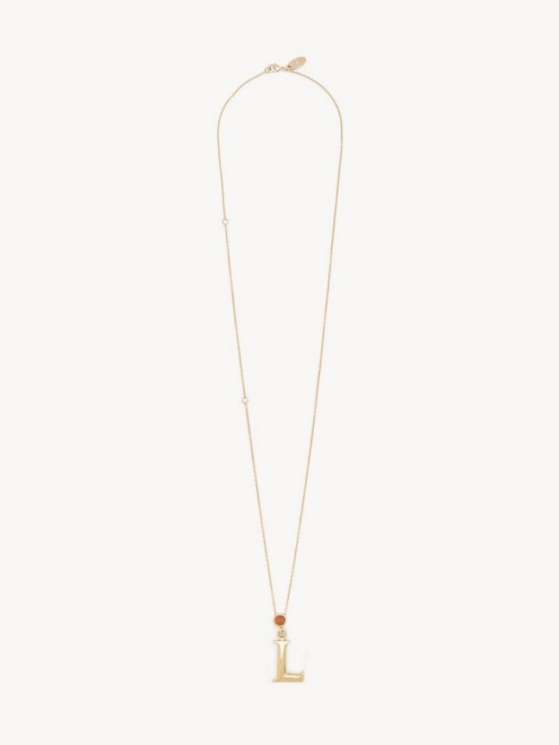 Collares Chloe Alphabet With Pendant Doradas | CHE-SR14344